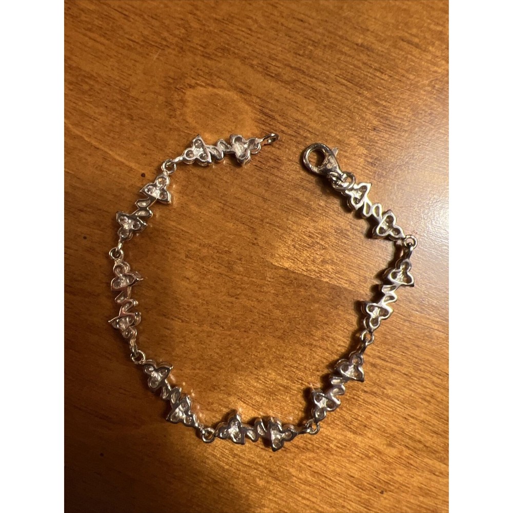 Silver With Stones Flower Bracelet - Picture 3 of 6